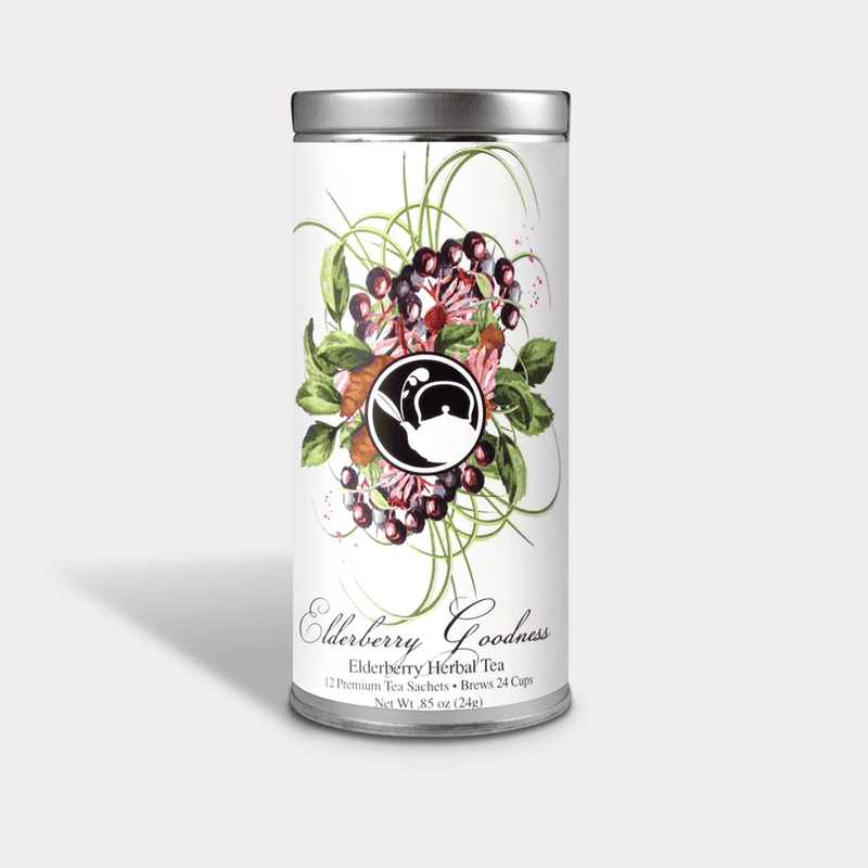 Elderberry Goodness Herbal Tea - 12 Tea Sachets - Tall Tin - Shelburne Country Store