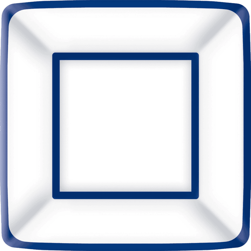 Linen Blue White Square Paper Plates - 7", 8ct - Shelburne Country Store