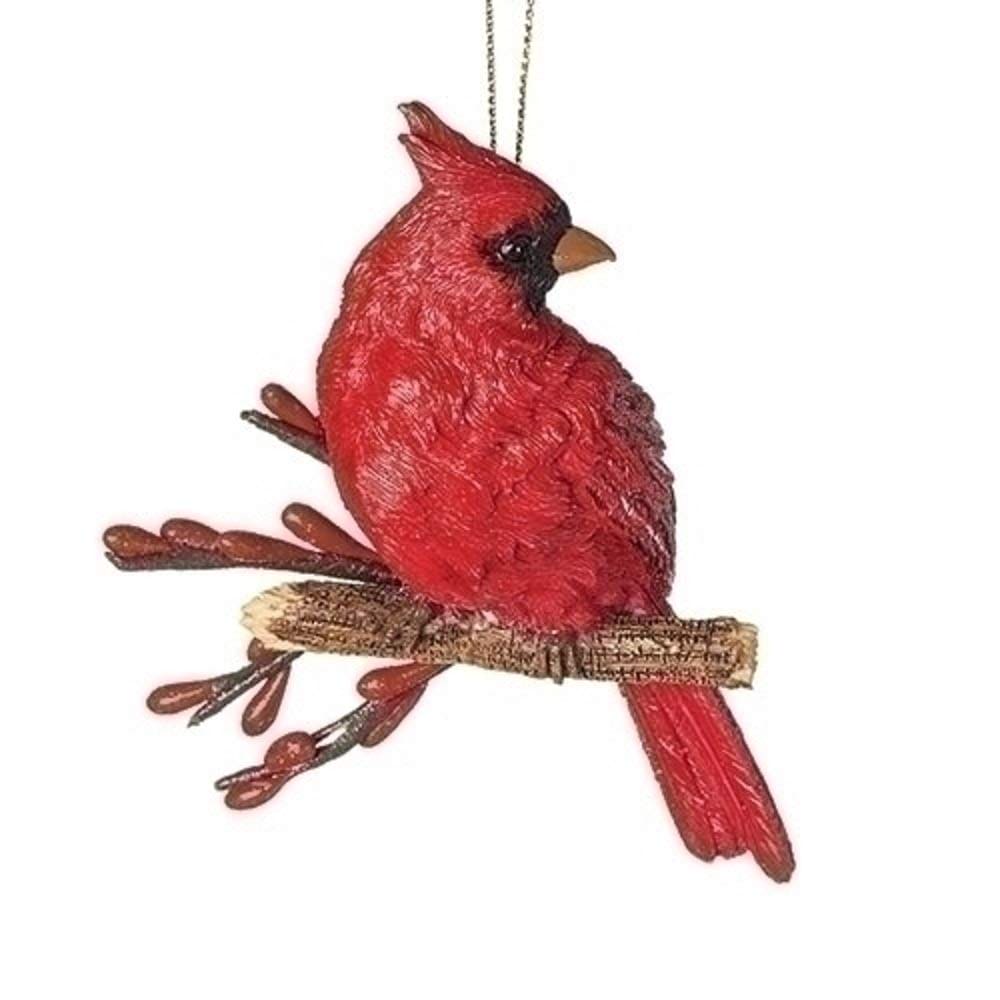 Christmas Cardinal On Branch Ornament - Shelburne Country Store