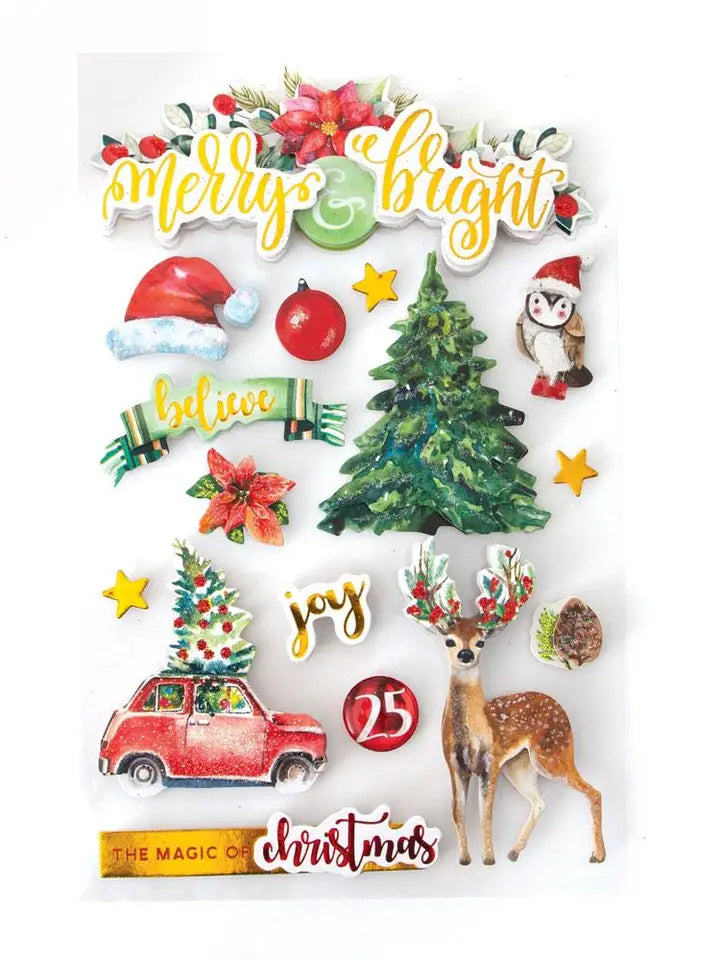 Merry & Bright 3D Stickers - Shelburne Country Store