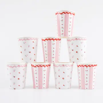 Vintage Rose Cups S/8