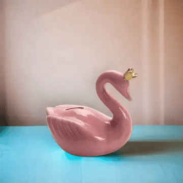 Ceramic Swan with Crown Bank - Shelburne Country Store