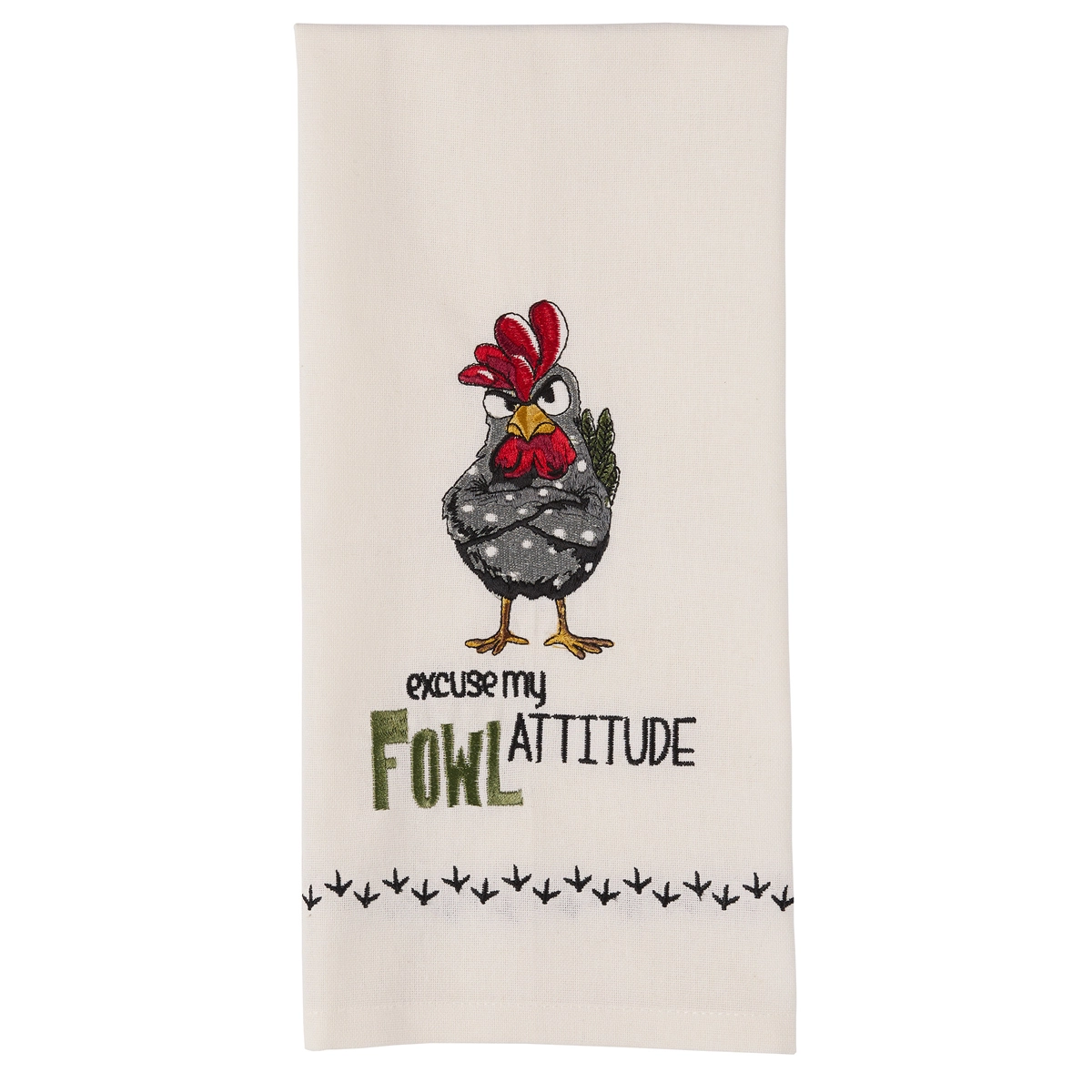 Fowl Attitude Embroidered Dishtowel