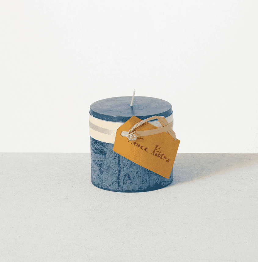 Timber Pillar Candle (3.3") Blue - Shelburne Country Store