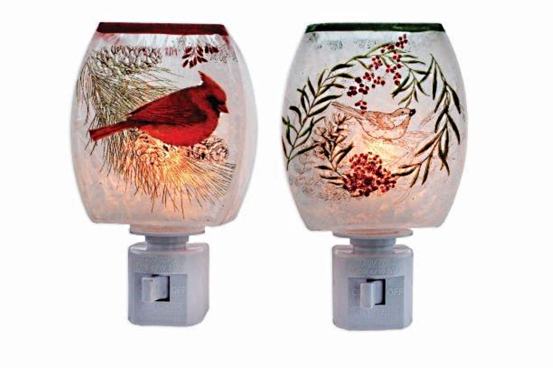 Glass Nightlight - Winter Greens - - Shelburne Country Store