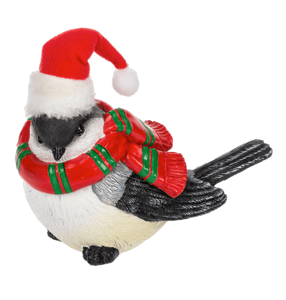Candy Cane Bird Figurine - Red Scarf - Shelburne Country Store
