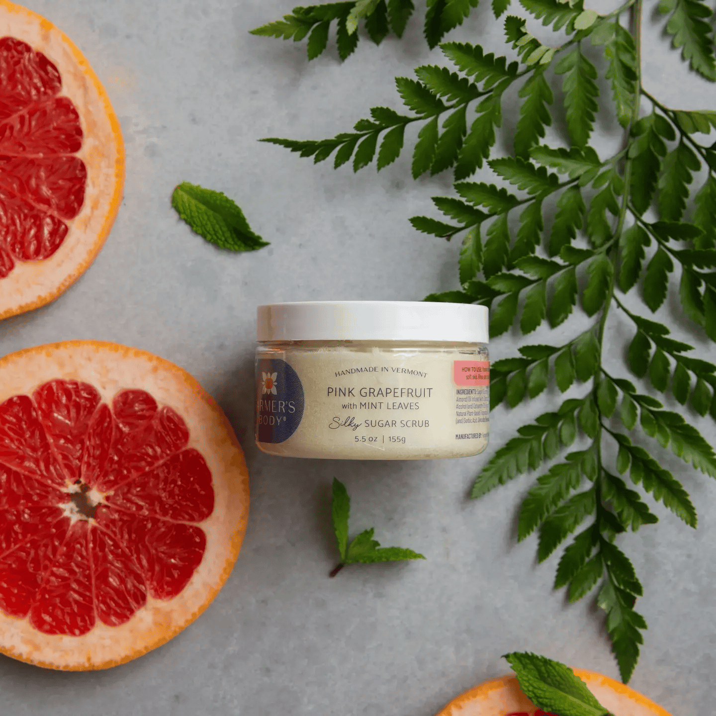 Pink Grapefruit with Mint Leaves Sugar Scrub - Shelburne Country Store