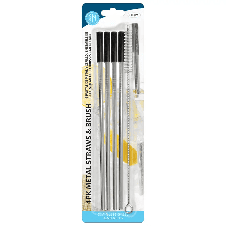 4 Pack Metal Straws & Brush - Shelburne Country Store