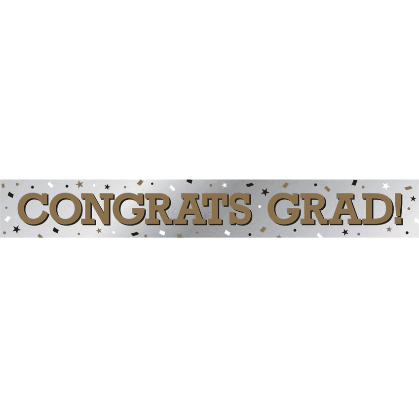 Congrats Grad Foil Banner 6ftx5" - Shelburne Country Store
