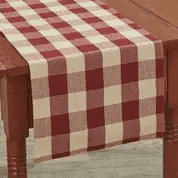 Wicklow Check Backed Table Runner 72"L - Garnet - Shelburne Country Store