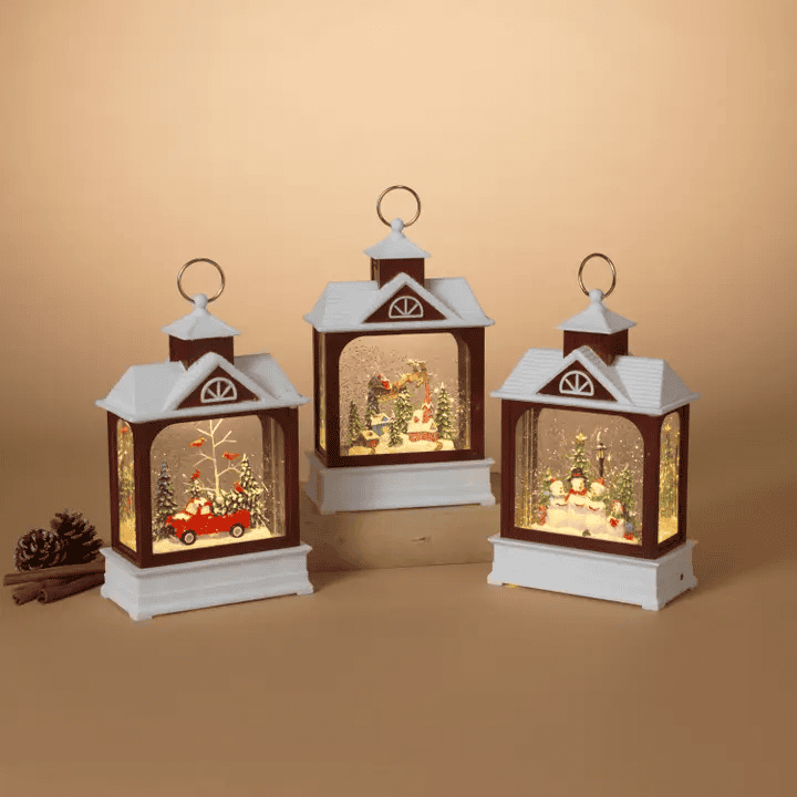 10.6" Lighted Spinning Globe - Santas Sleigh - Shelburne Country Store