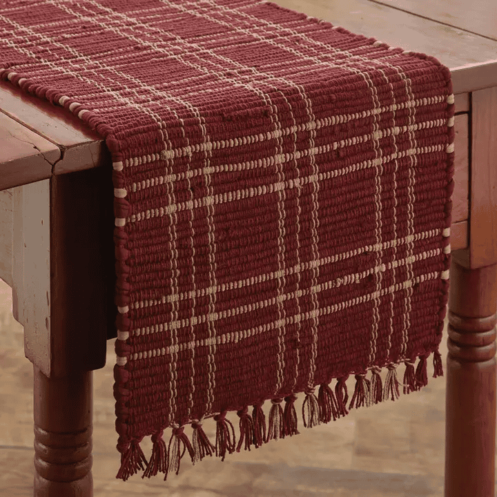 Sturbridge Chindi Table Runner - 54"L - Wine - Shelburne Country Store