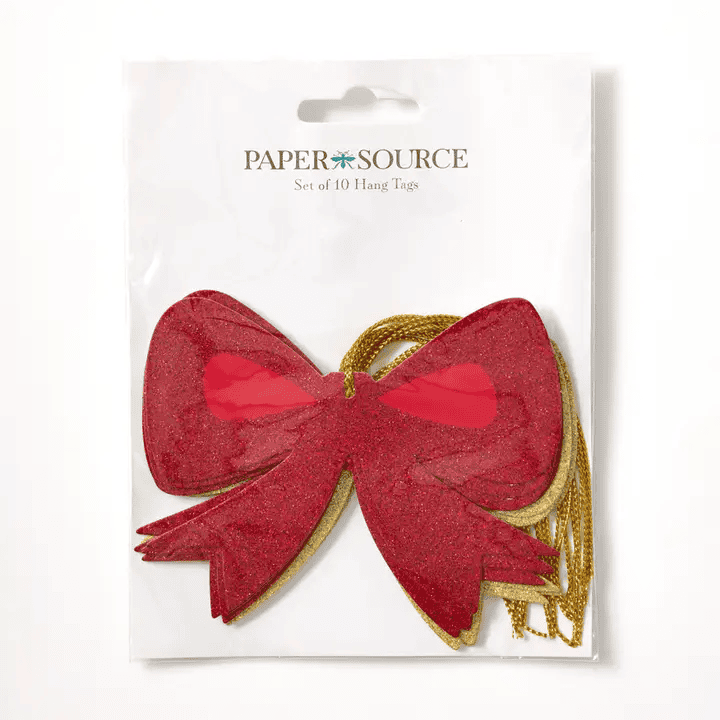 Gold & Red Bow Gift Tags - Shelburne Country Store