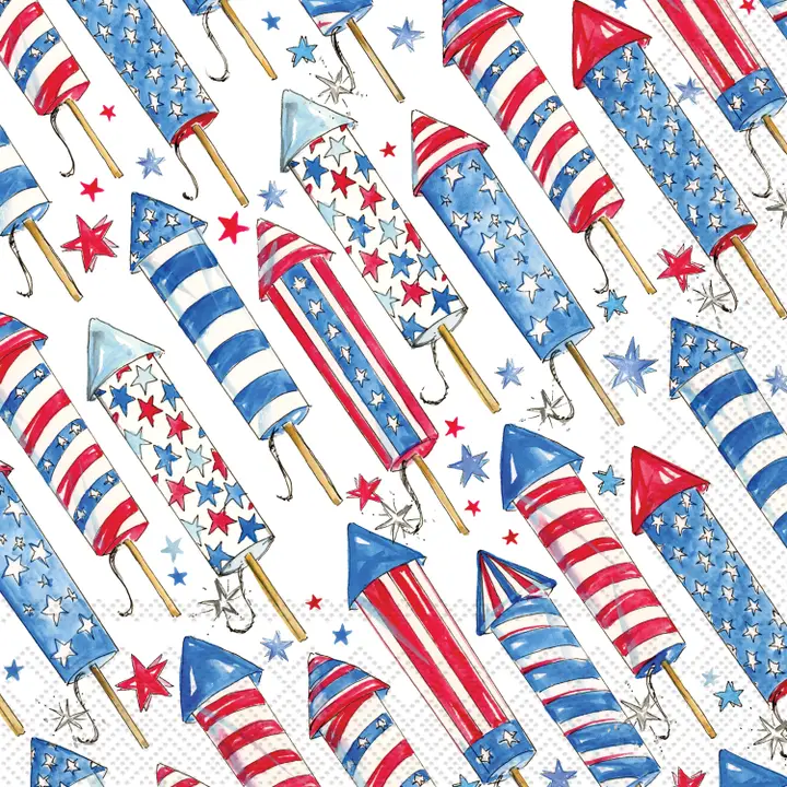 IHR Cocktail Napkin Patriotic Rockets 20 ct. - Shelburne Country Store