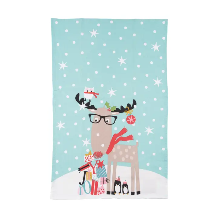 Christmas Reindeer & Friends Kitchen Towel