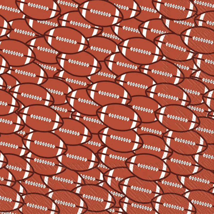 Paper Cocktail Napkins Pack of 20 Football Red Brown - Shelburne Country Store