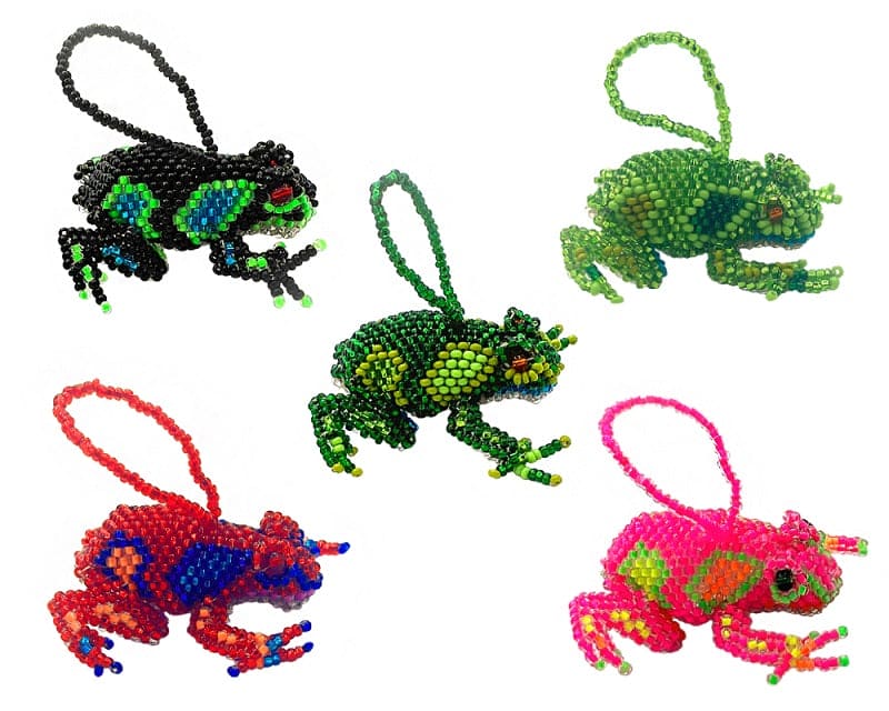 Seed Bead Frog Ornament - Shelburne Country Store