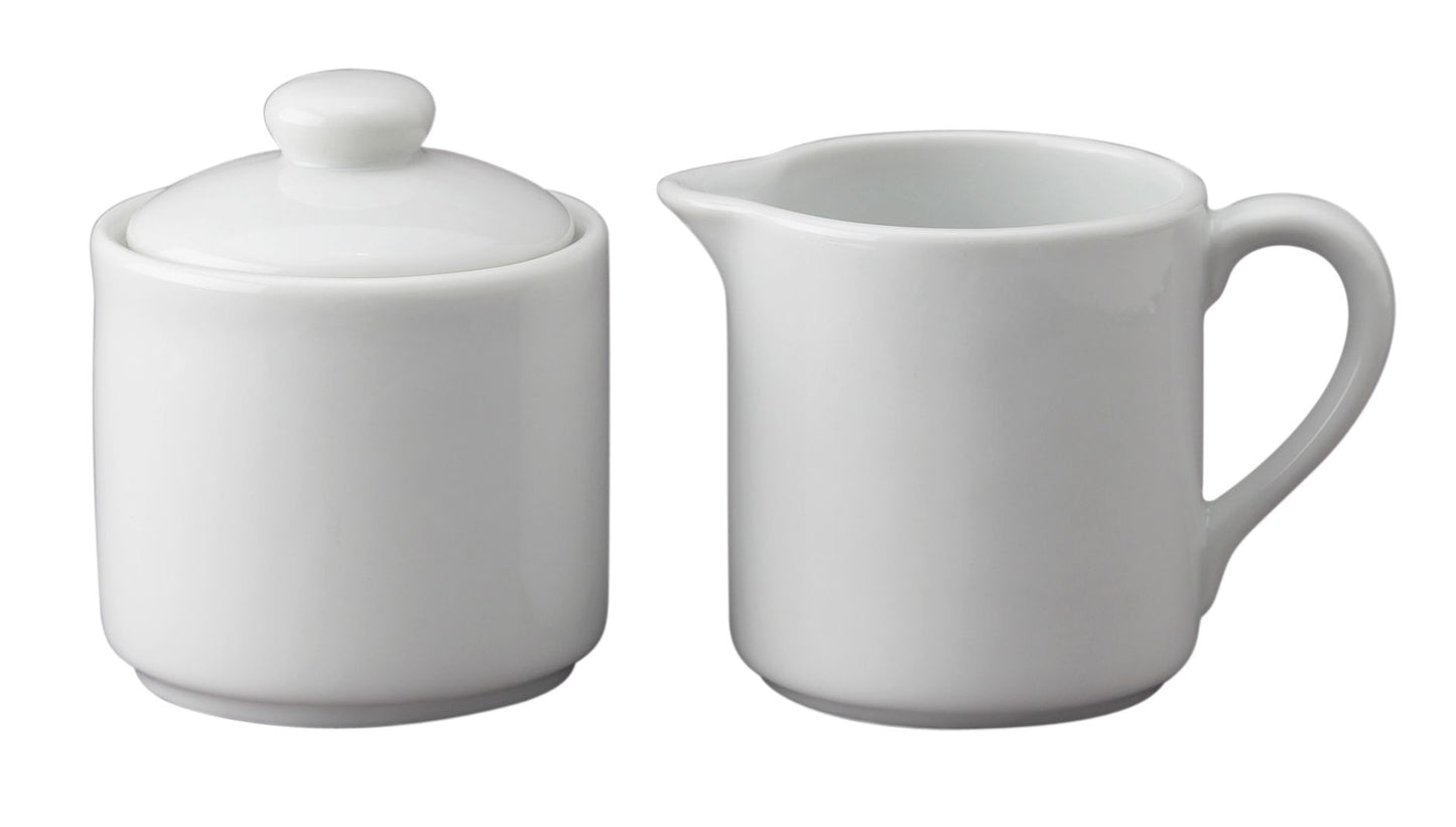White Ceramic Sugar and Creamer Set - Shelburne Country Store