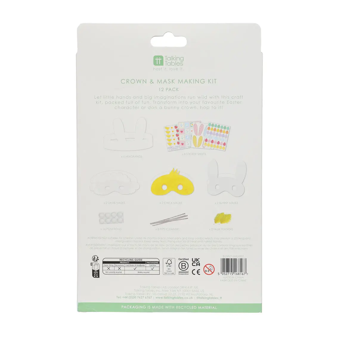 Easter Bunny Masks & Headband Kit - Shelburne Country Store