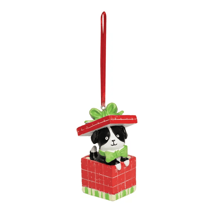 Christmas Puppy Present Ornament - Shelburne Country Store