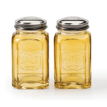 Retro Glass Salt & Pepper Set - Amber - Shelburne Country Store