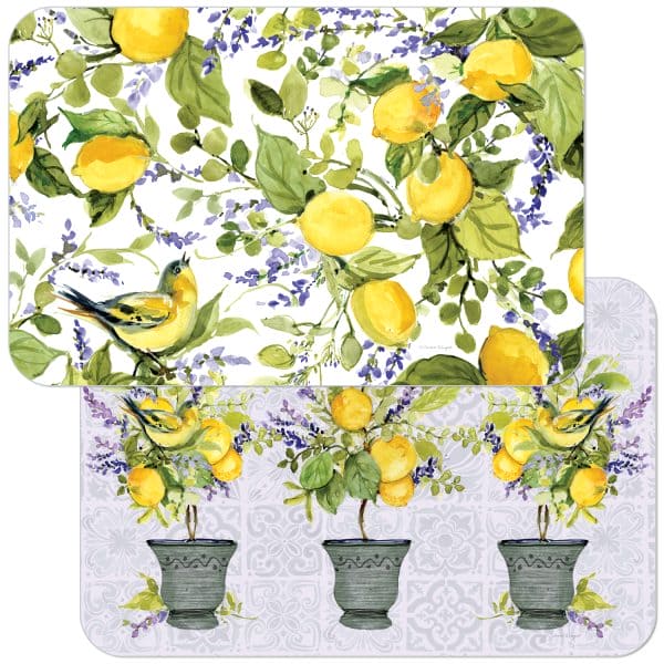 Watercolor Lemons – Easy Care Reversible Placemat - Shelburne Country Store
