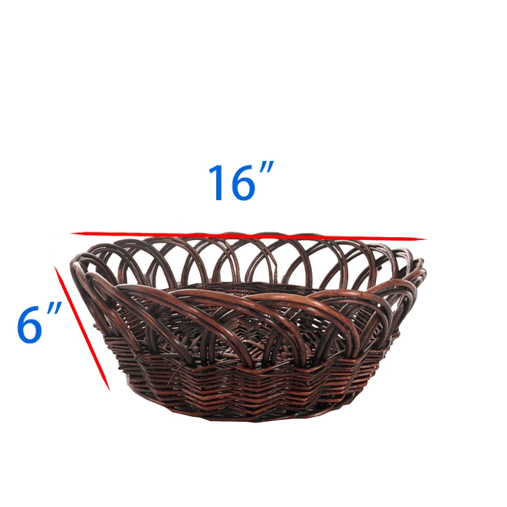 Open Weaving Round Wicker Basket - Shelburne Country Store
