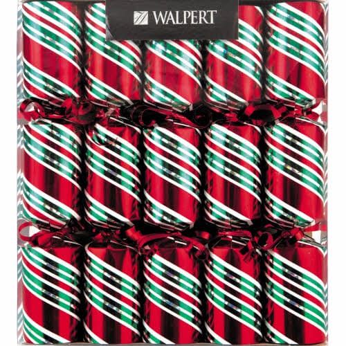 Holographic Candy Cane Crackers - 11" 10ct - Shelburne Country Store