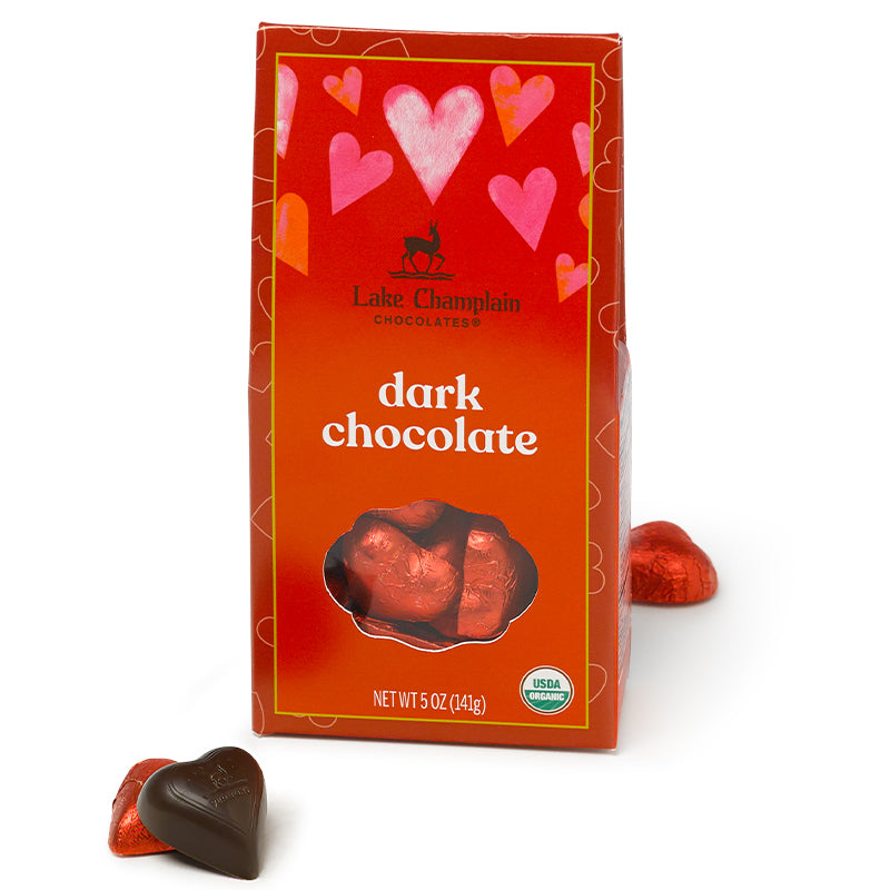 Lake Champlain Dark Chocolate Hearts 5oz. Box