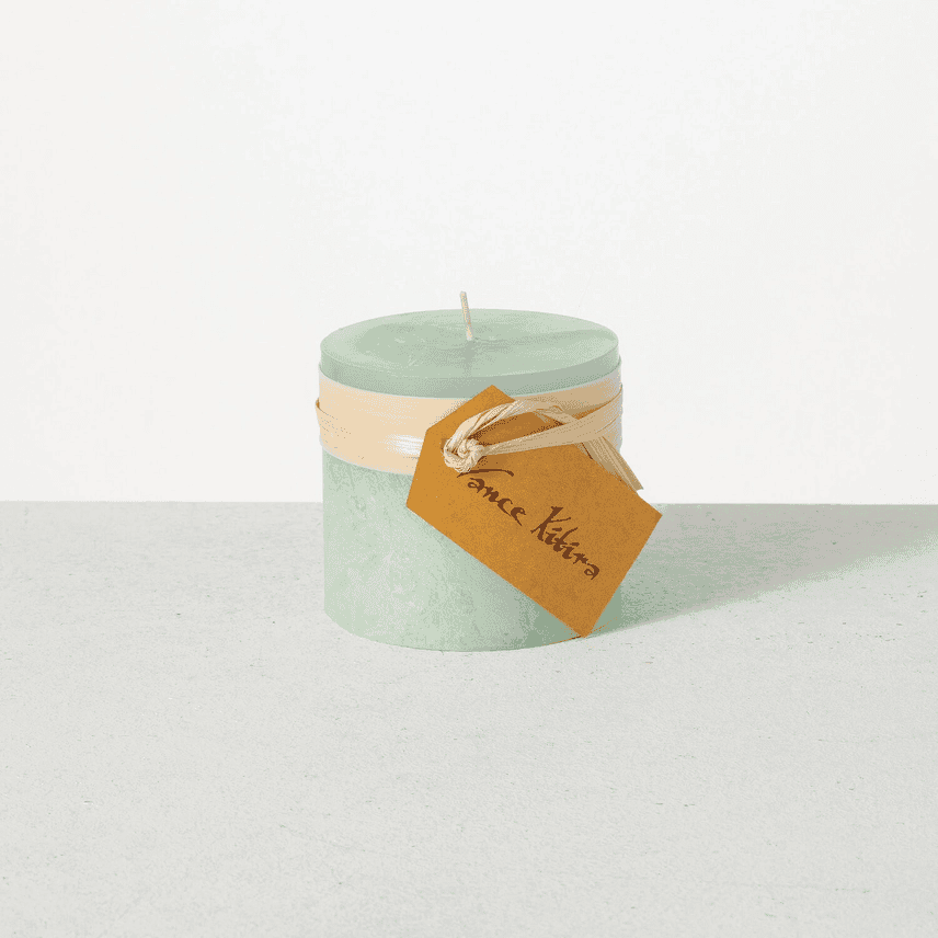 Timber Pillar Candle (3") Aqua - Shelburne Country Store