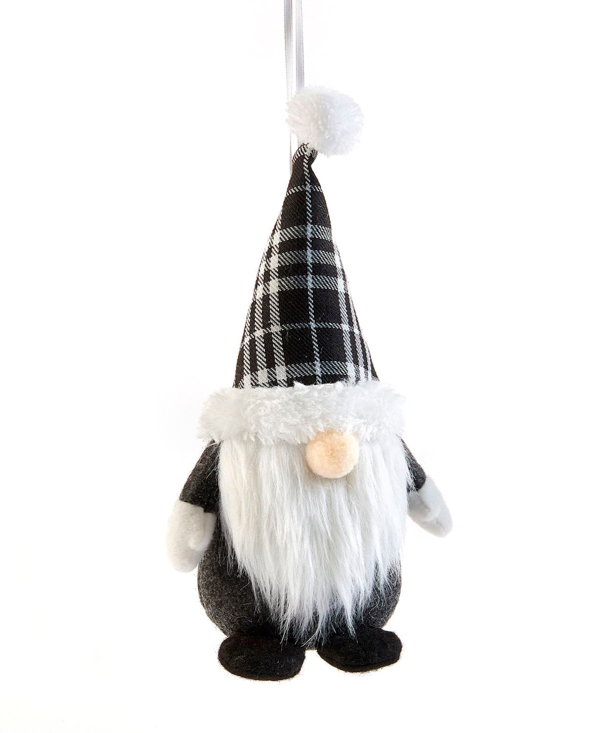 Gnome Ornament - Black Plaid - Shelburne Country Store