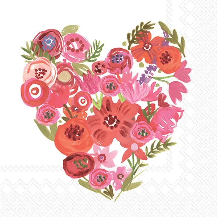 Valentines Chic Heart Cocktail Napkin - Shelburne Country Store