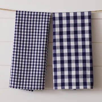 Blue Check Dishtowels S/2