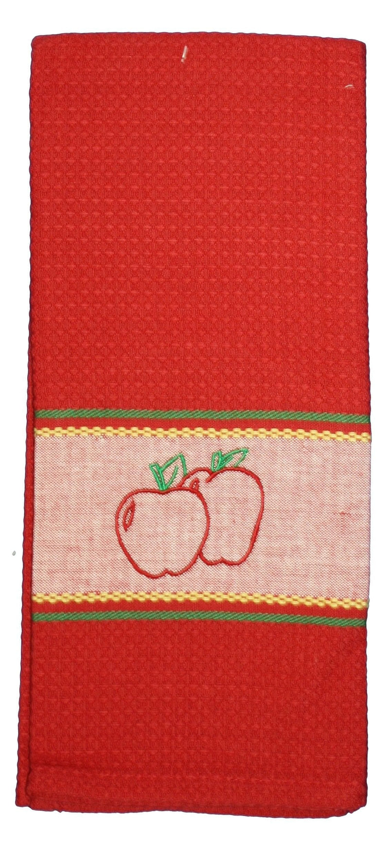 Apple Embroidered Kitchen Towel - Red - Shelburne Country Store