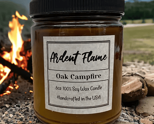 Ardent Flame Candle - Oak Campfire 8oz - Shelburne Country Store
