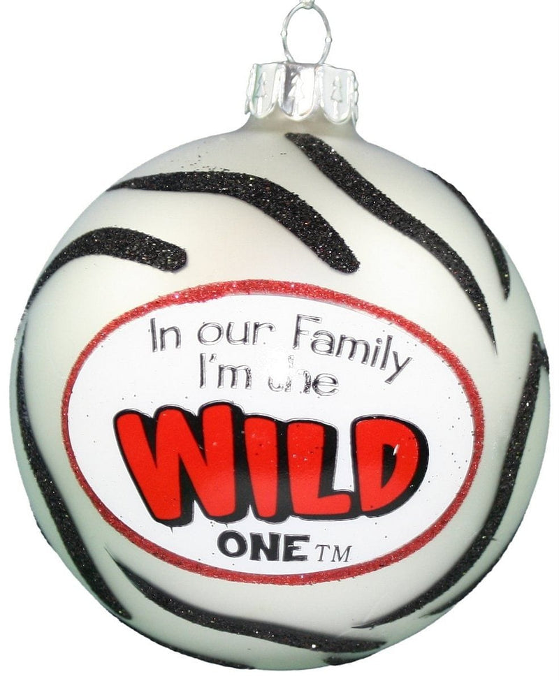 80mm Glass 'In Our Family I am the' Ball Ornament - Wild - Shelburne Country Store