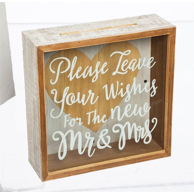Wooden Shadow Box, Wishes for the Mr. & Mrs. - Shelburne Country Store