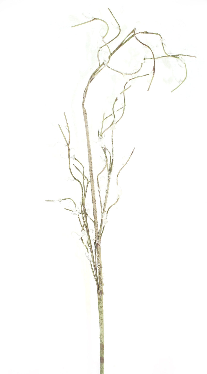 28 Inch Frosted Branches with Ice 'beads' - Olive Color - Shelburne Country Store