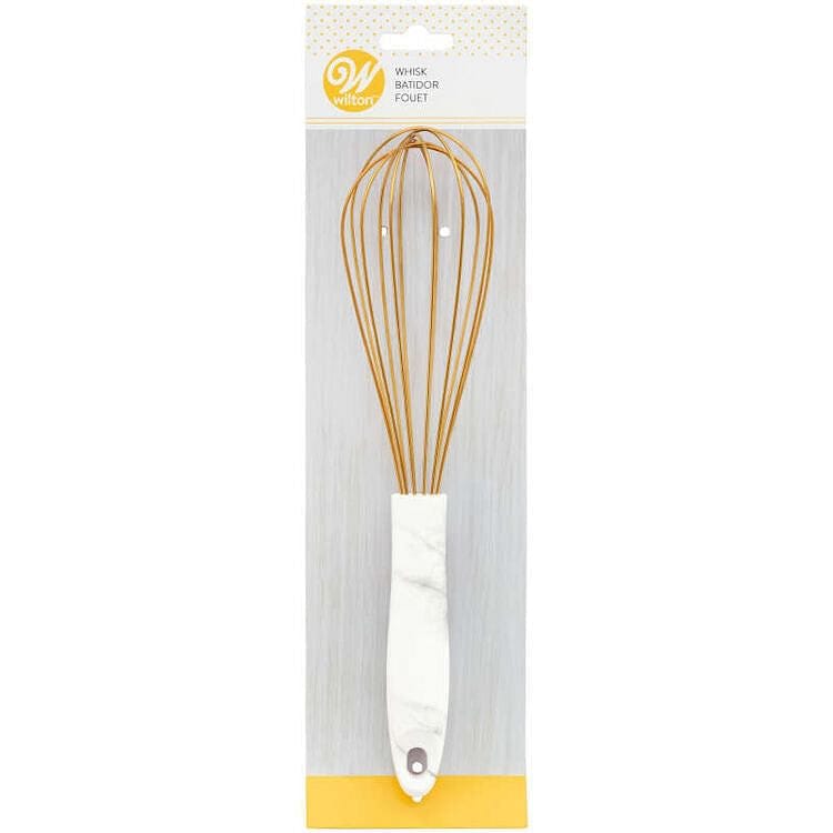 Large Gold Balloon Whisk with Marble Handle - Shelburne Country Store