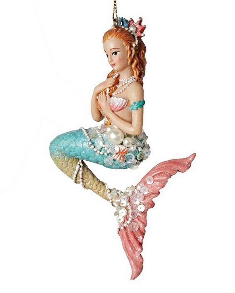 Colorful Mermaid Ornament -  Pink - Shelburne Country Store