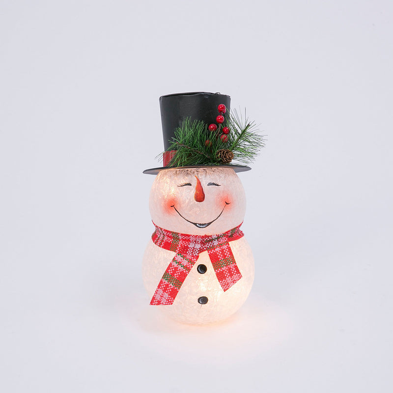 10 Inch lighted Snowman Lamp - Shelburne Country Store