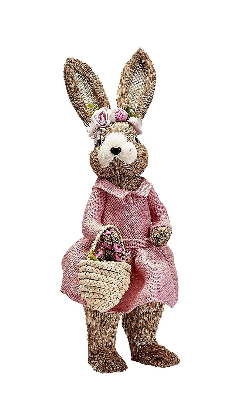 17" Standing Bunny in Dress With Basket - Shelburne Country Store