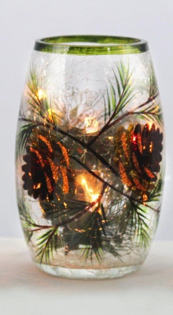 Lighted Crackle Pinecone - - Shelburne Country Store
