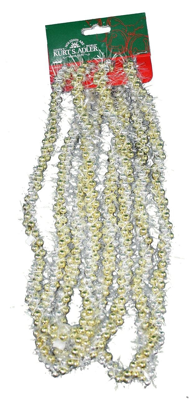 9' Gold/Silver Twisted Bead Garland - Shelburne Country Store