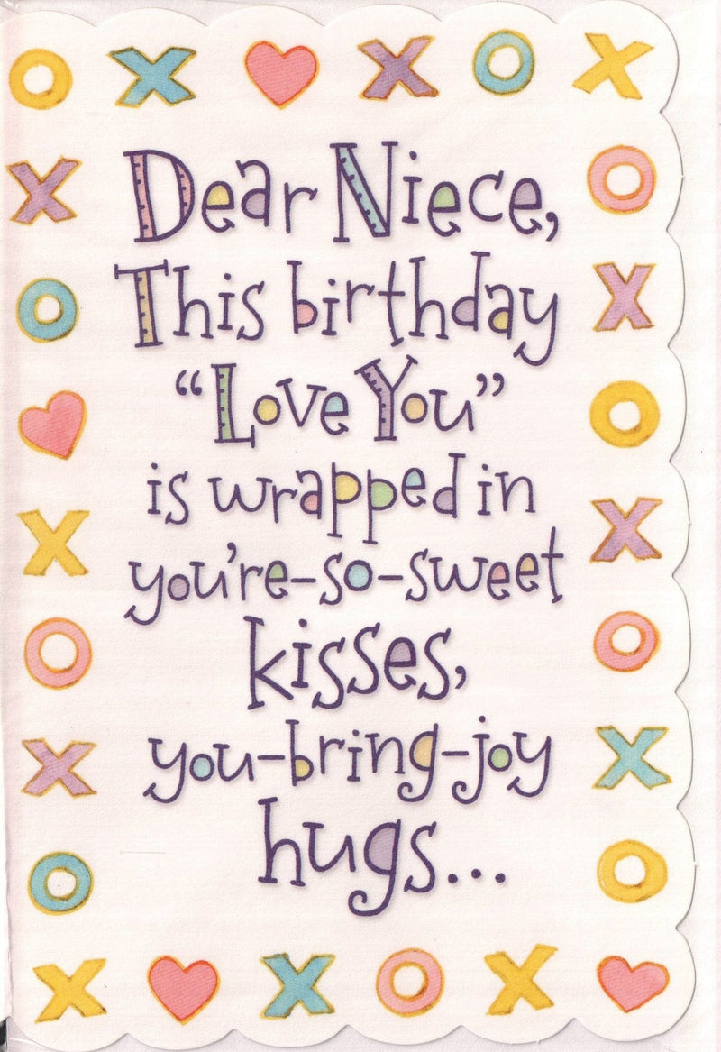 Dear Niece Birthday Card xoxo Theme - Shelburne Country Store