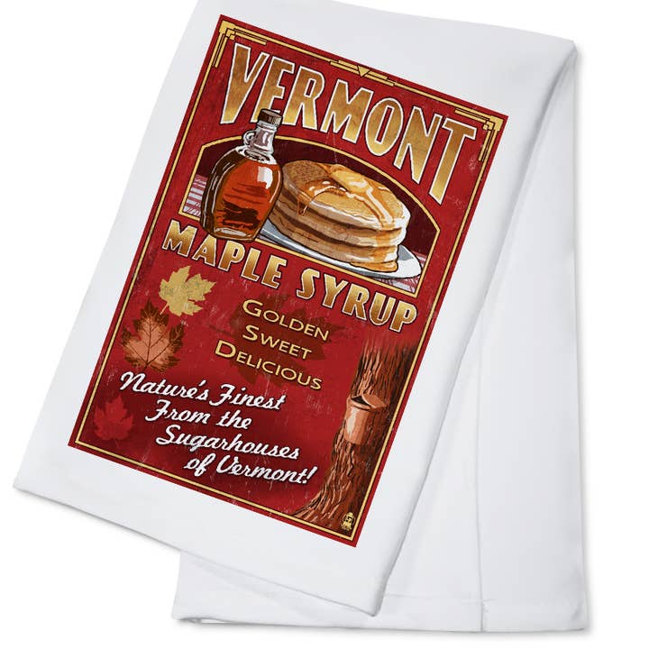Vermont Maple Syrup Vintage Sign Tea Towel - Shelburne Country Store