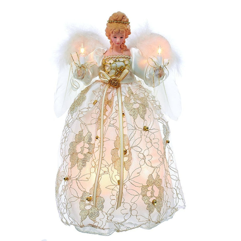 10 Light 12 inch Ivory/Gold Angel Treetop - Shelburne Country Store