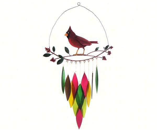 Cardinal on Branch Wind Chime - Shelburne Country Store