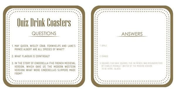 Quiz Drink Mats - Shelburne Country Store