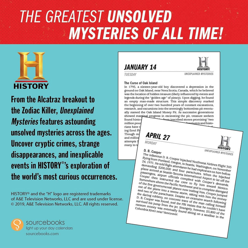 2020 History Unexplained Mysteries Page A Day Calendar - Shelburne Country Store